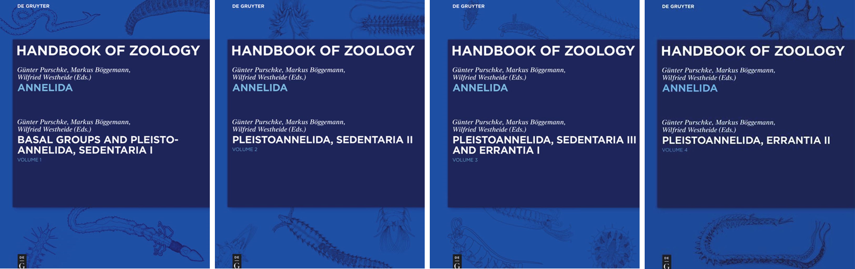 Handbook of Zoology, Annelida, Volume 1-4, Titelseiten
