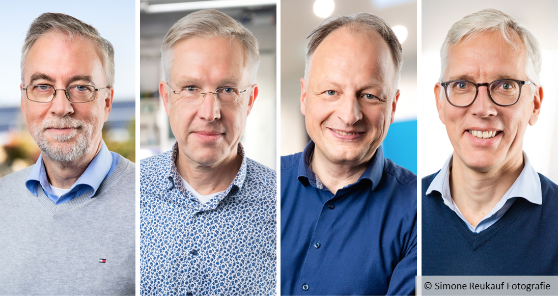 Portraits von Roland Brandt, Michael Hensel, Jacob Piehler und Christian Ungermann