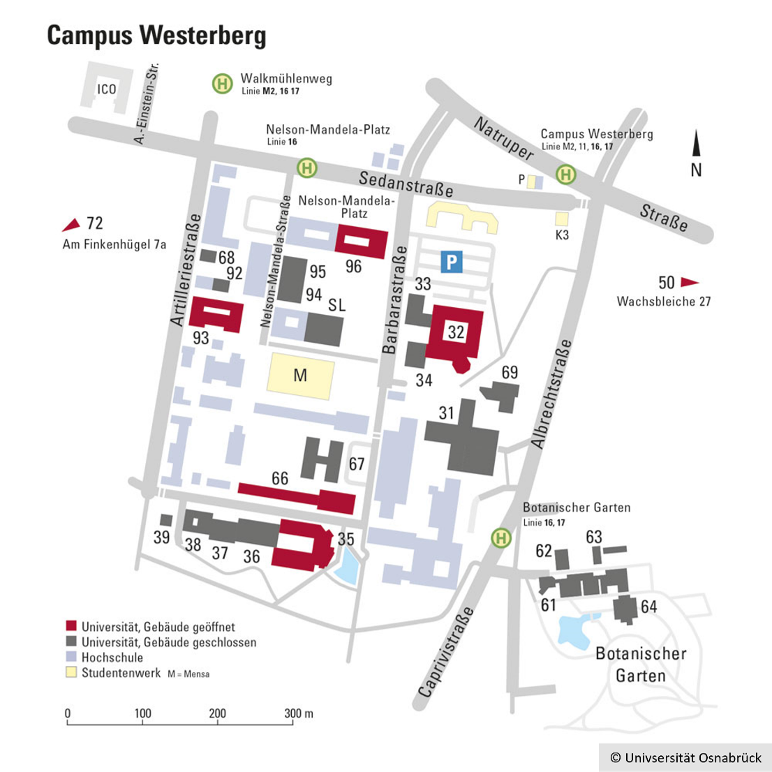 Lageplan Campus Westerberg, © Universität Osnabrück